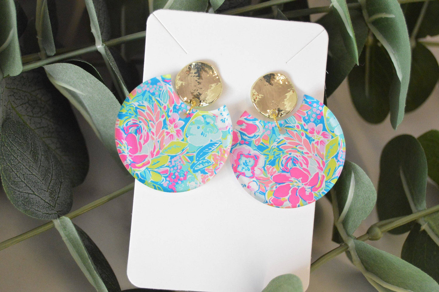 Preppy, Colorful Circle Earrings