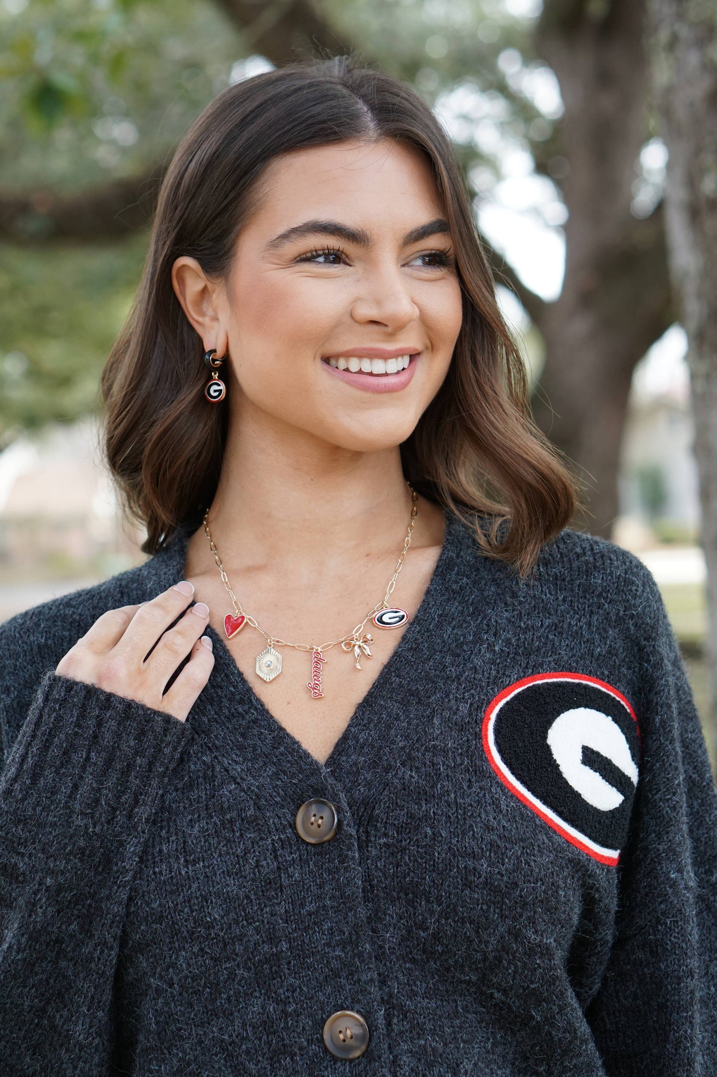 Georgia Bulldogs Paper Clip Charm Collector Necklace