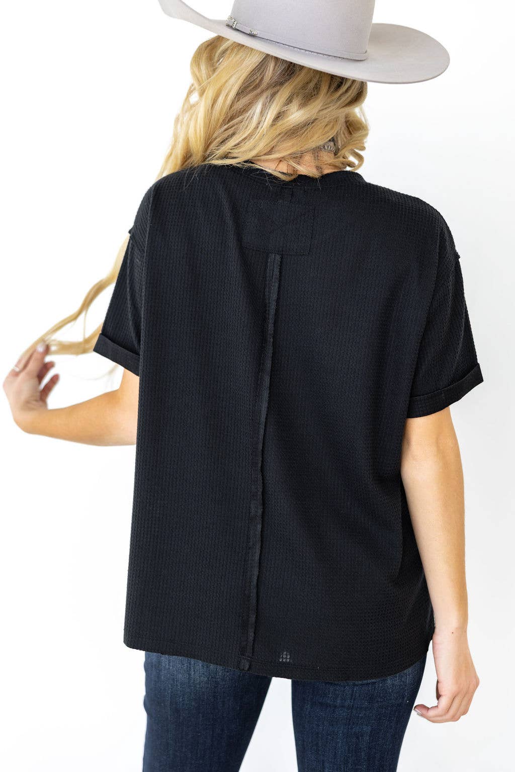Black Casual Knit Dolman Top