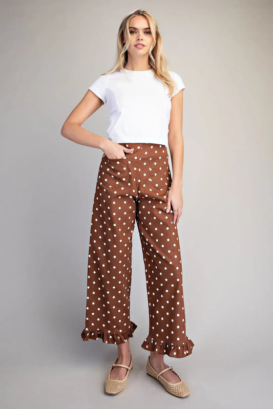 The Cocoa Dot Ruffle Pants