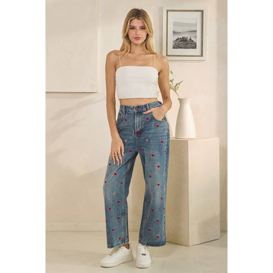 Oli + Hali Embroidered Heart Jeans