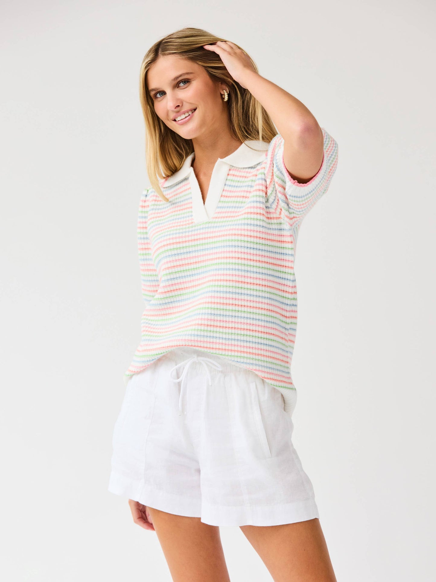 Emma Sweater | Ivory Multi: PK S-L