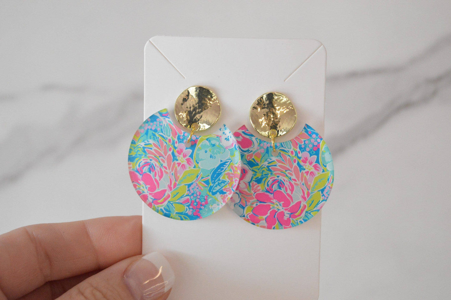 Preppy, Colorful Circle Earrings