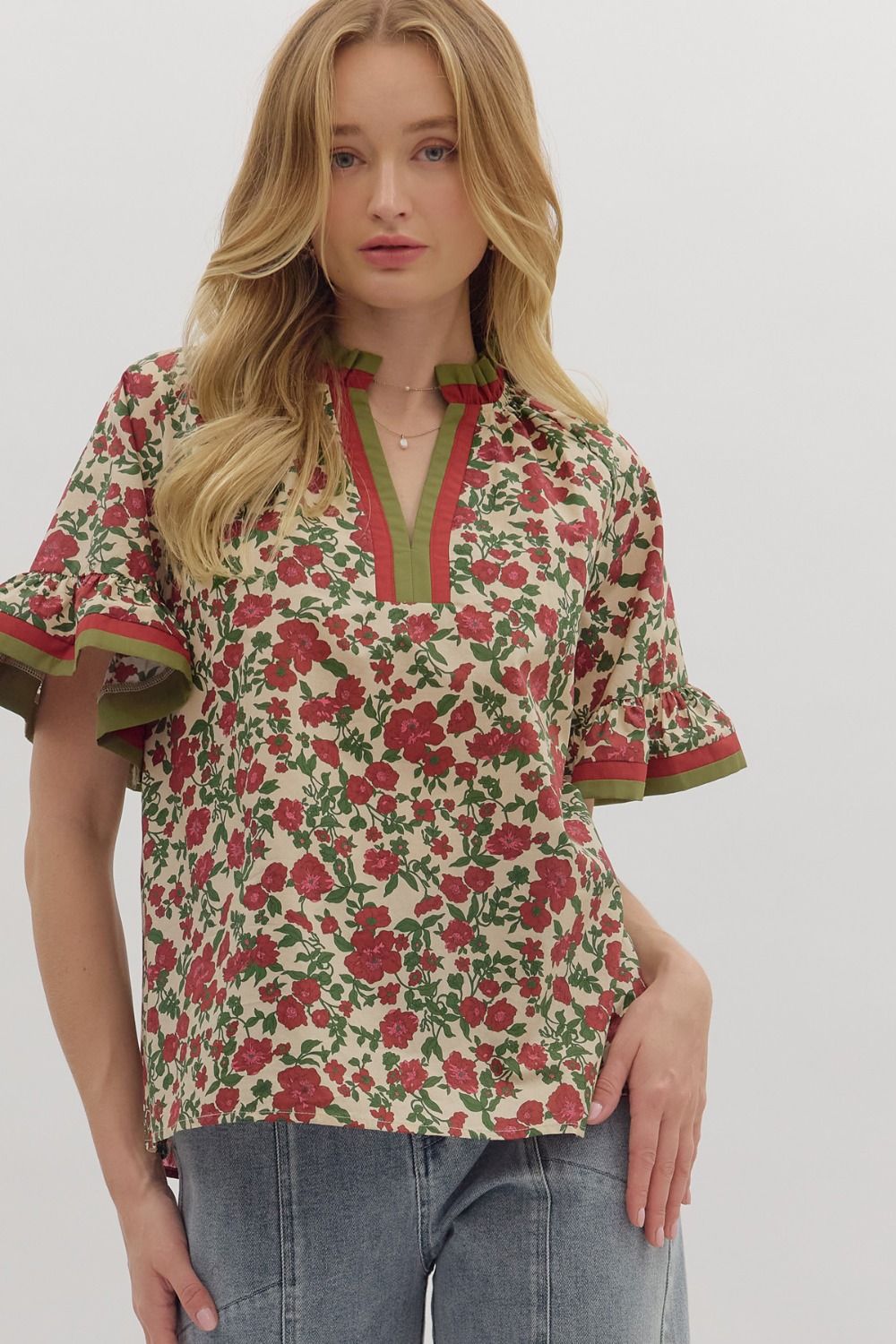 Rose Garden Ruffle Blouse