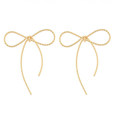 Textured Wire Bow Earrings