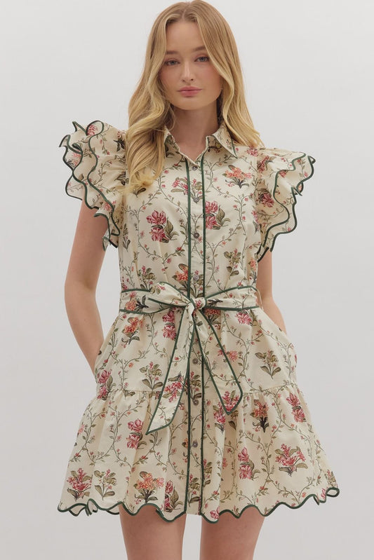 Garden Stroll Ruffle Mini Dress