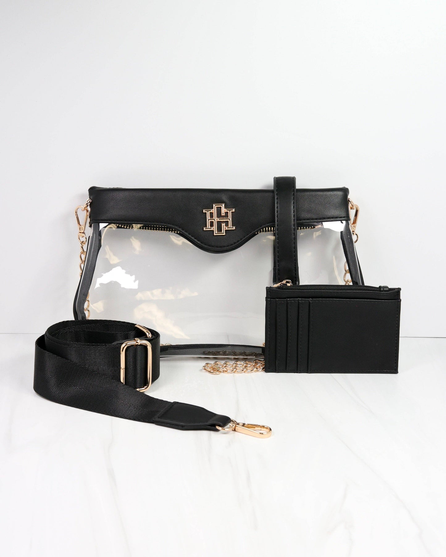 Black Madi Clear Crossbody