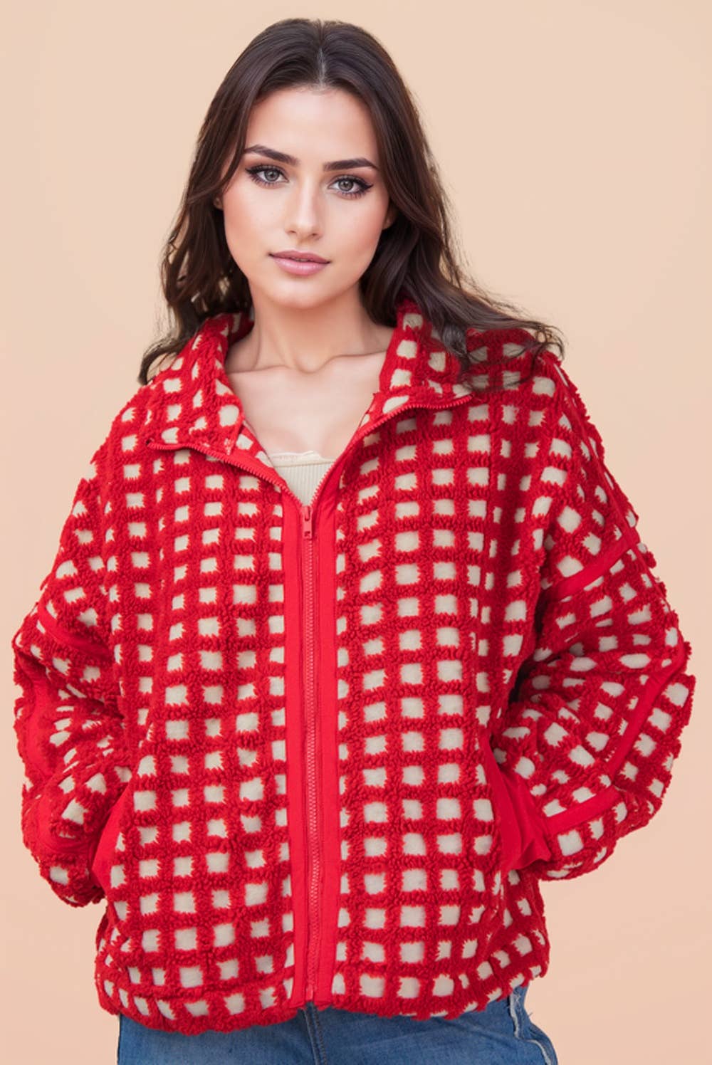 ❤️ Merry & Bright Check Fleece – Red