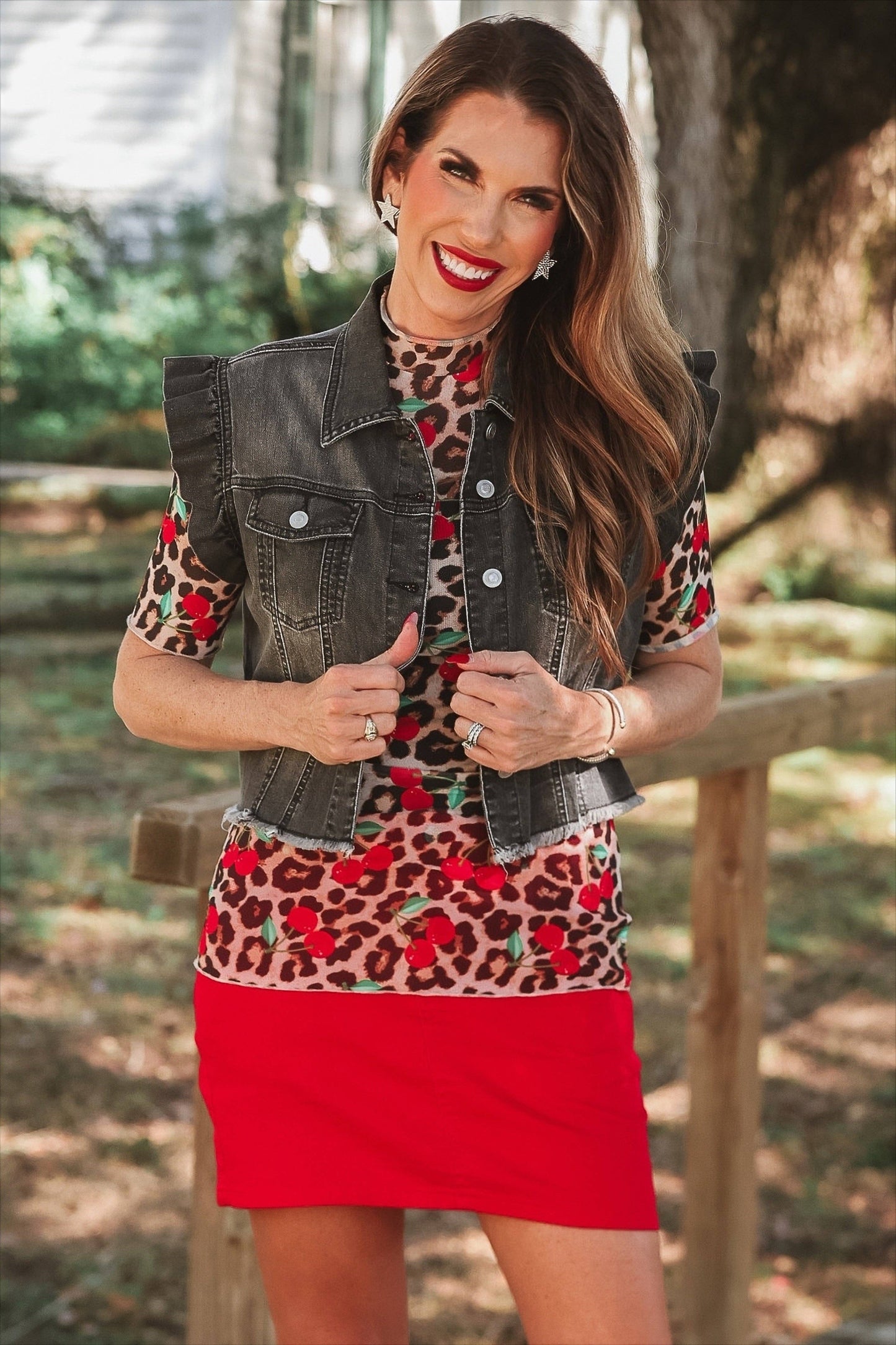 Jordan Ruffle Denim Vest