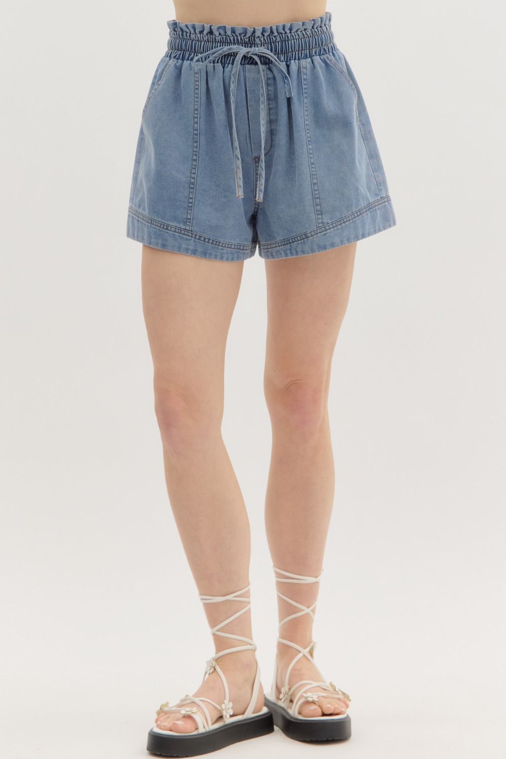 Denim Pull On Shorts