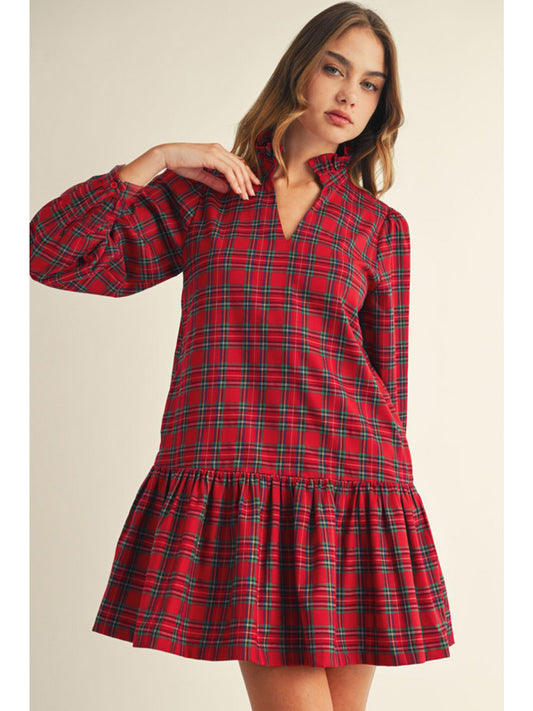 Mistletoe Moments Plaid Dress