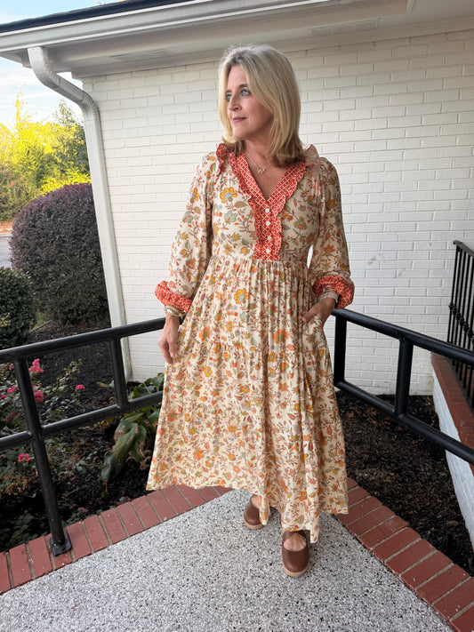 Harvest Meadow Floral Maxi Dress