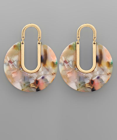 Round Acrylic Colorful Earrings