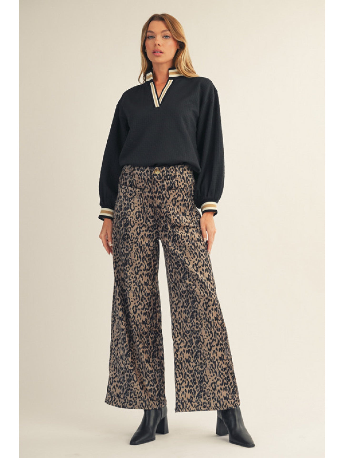 Wild & Chic Leopard Wide-Leg Pants