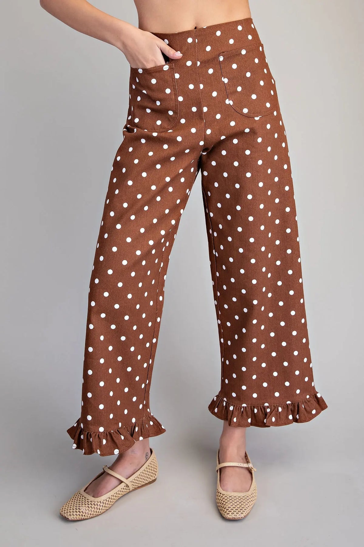 The Cocoa Dot Ruffle Pants