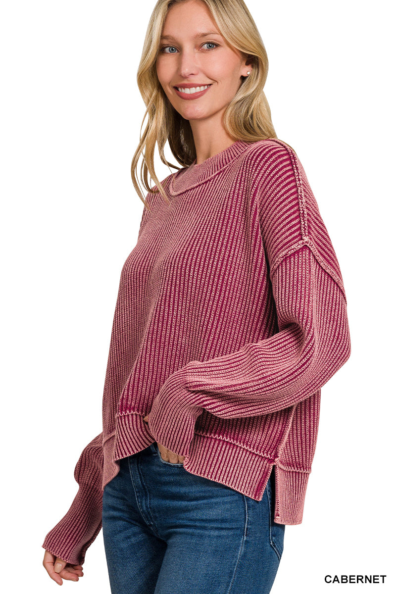 Cozy Horizon Knit Sweater – Cabernet