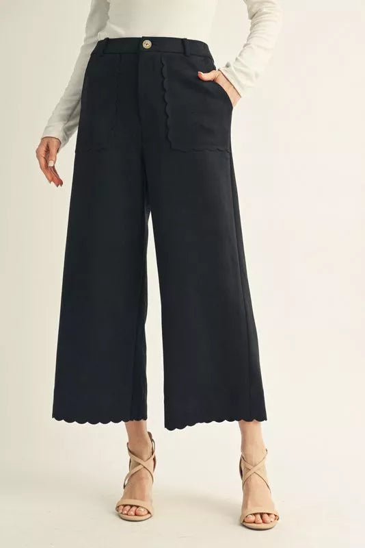 Soft Steps Suede Wide-Leg Pants