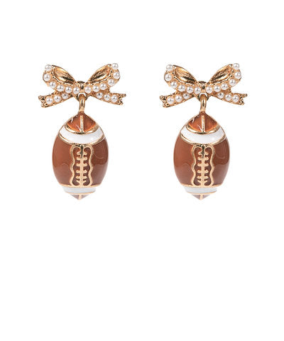 Football & Bow Earrings