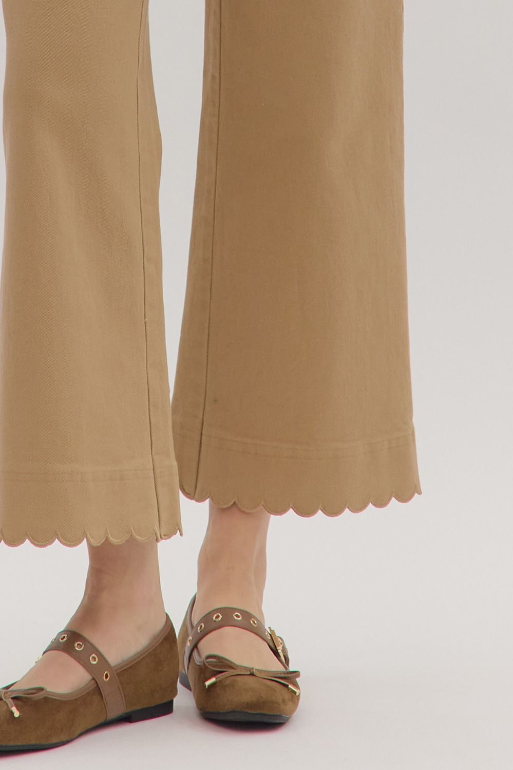 Scalloped Sweetheart Wide Leg Pants