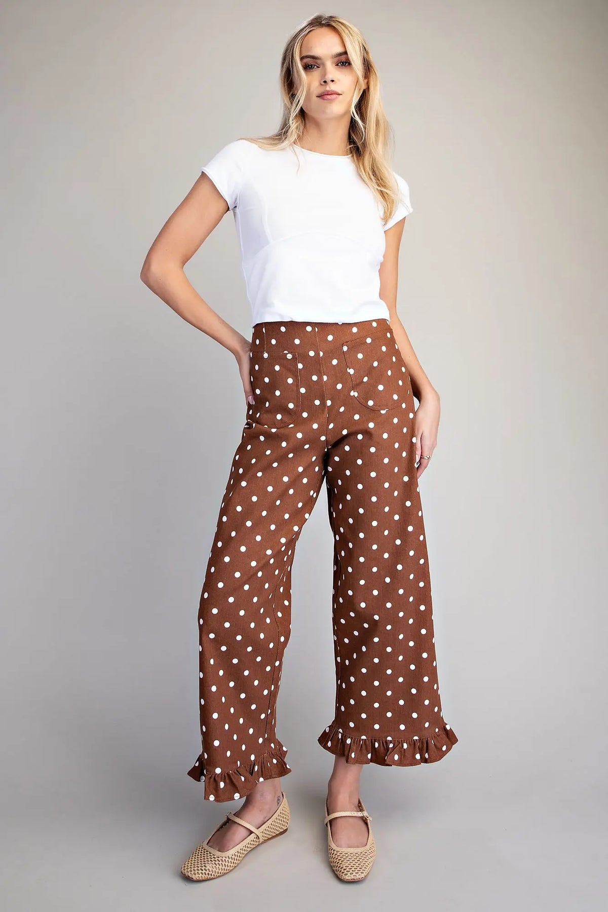 The Cocoa Dot Ruffle Pants