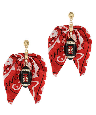 Game Day Bandana Football Earrings