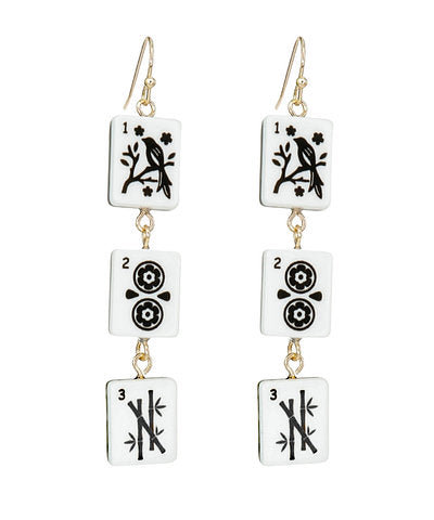 Birds of a Feather Mahjong Earrings