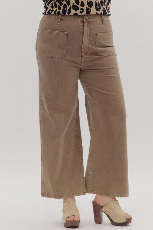 Brown Everyday Wide Leg Pants