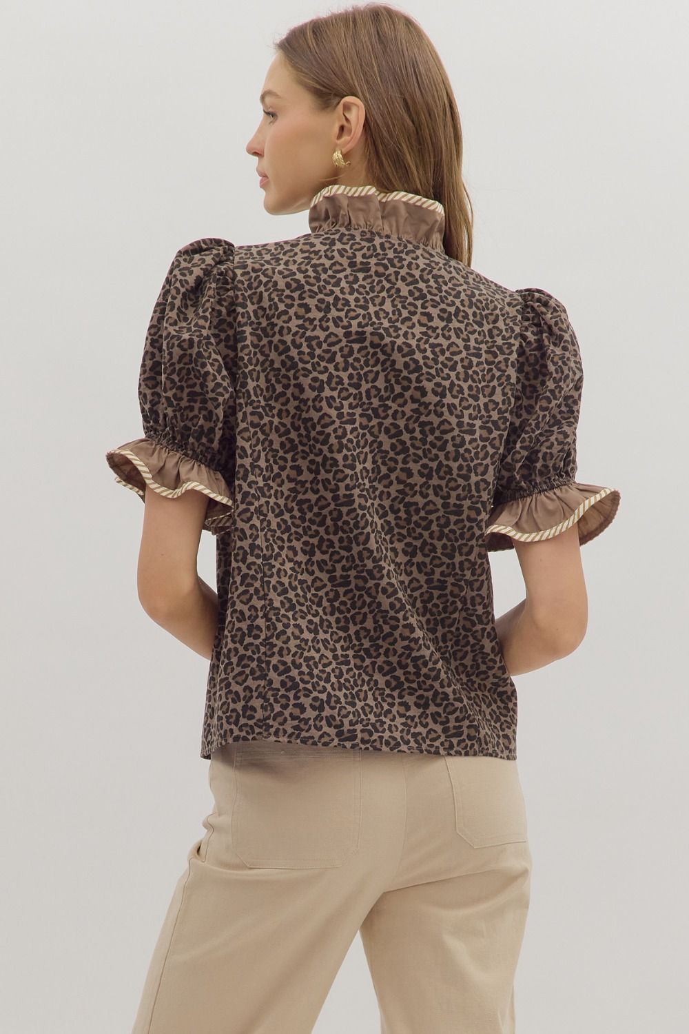 The Wild Luxe Ruffle Blouse in Mocha ✨