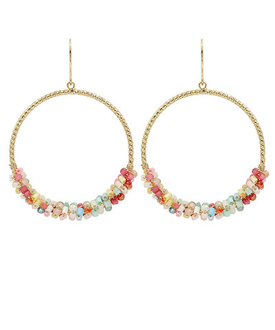 Glass Bead Circle Earrings