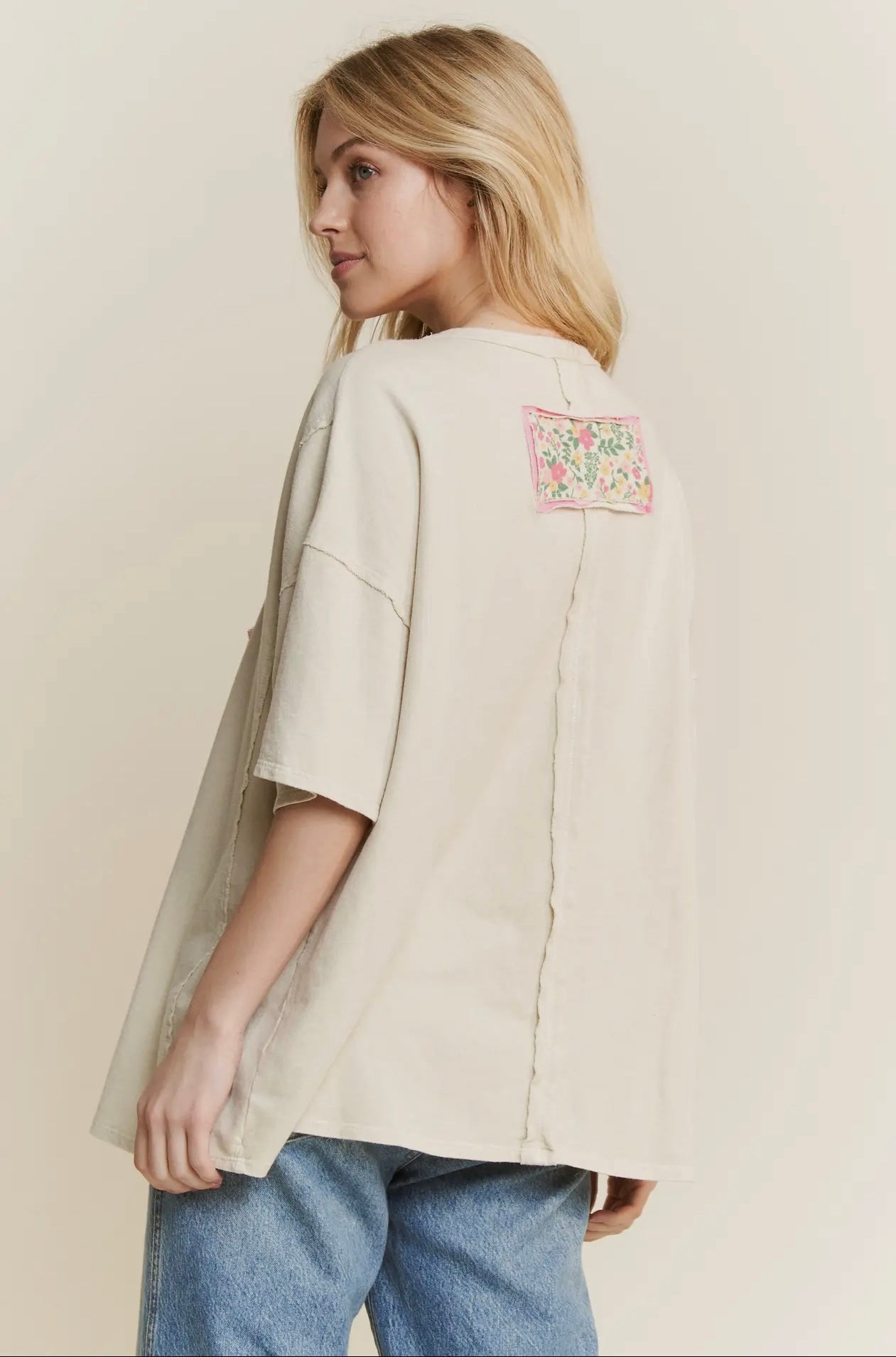 J Her Natural Mineral Wash Floral Top