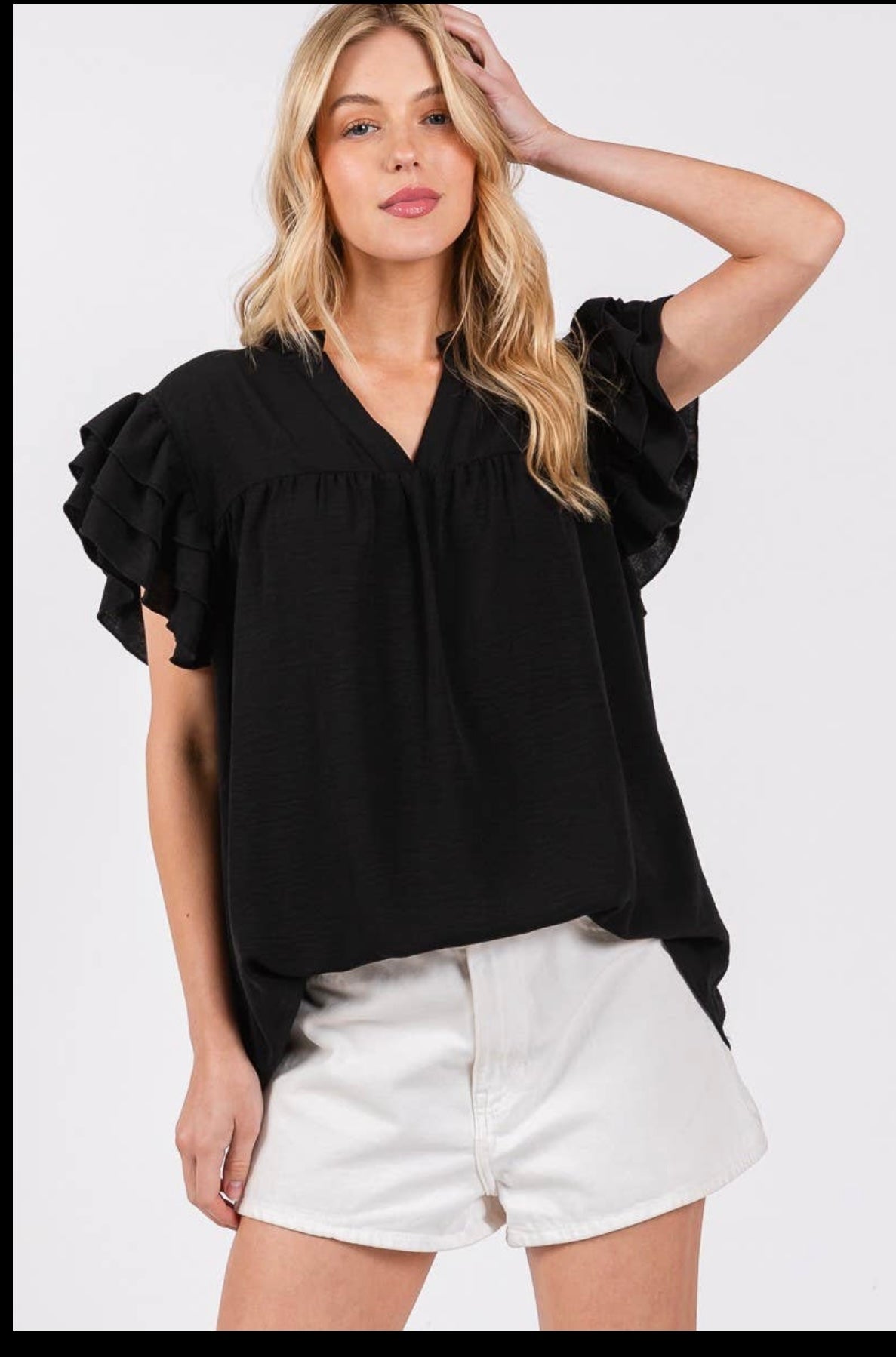 Classic Charm Ruffle Sleeve Top