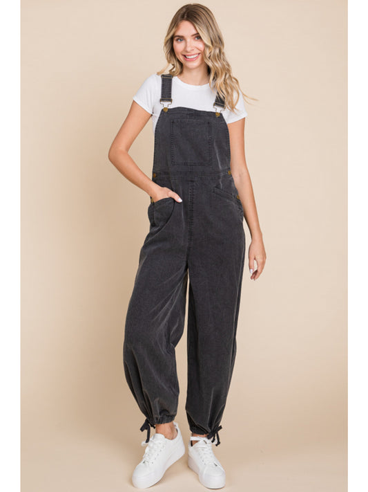Black Cotton Overalls