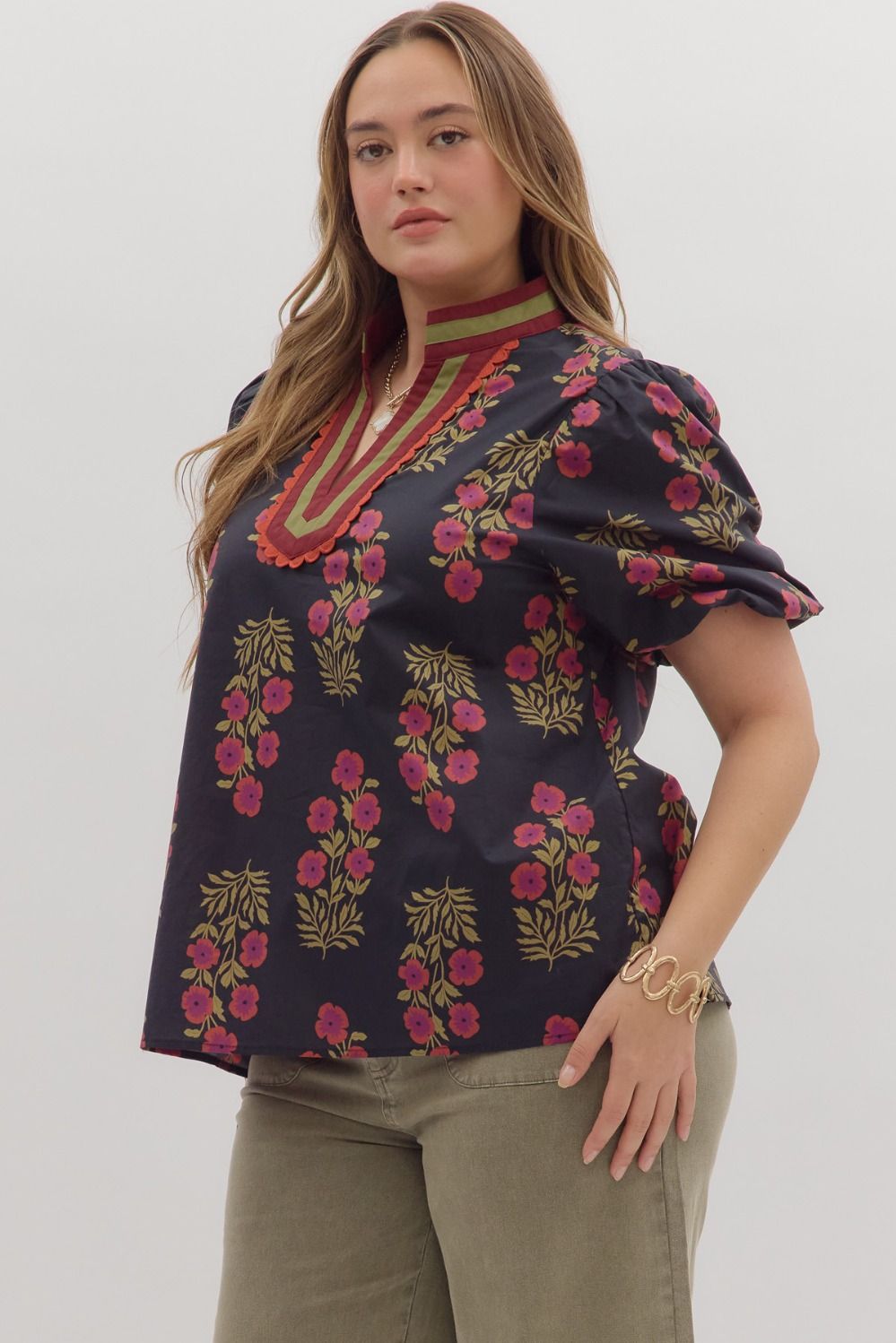 Black Garden Bloom Blouse