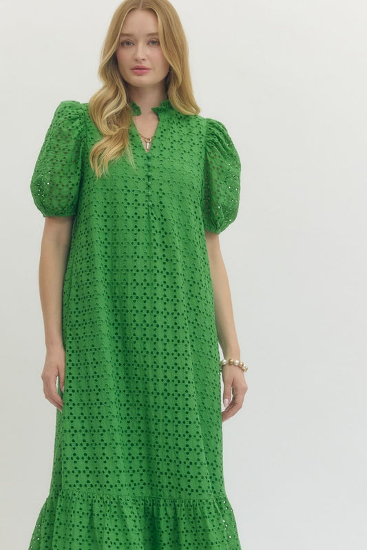 Emerald Sweetheart Midi Dress
