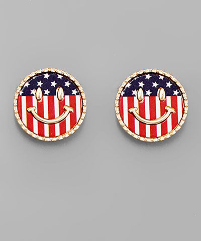 US Flag Smile Earrings
