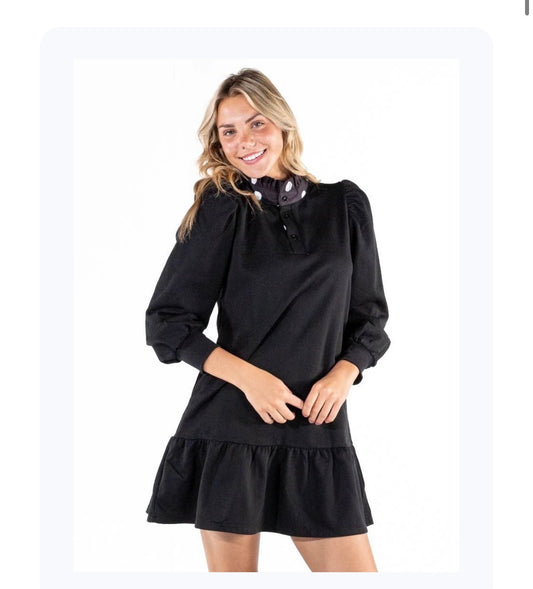 SS Black Polka Dot Dress