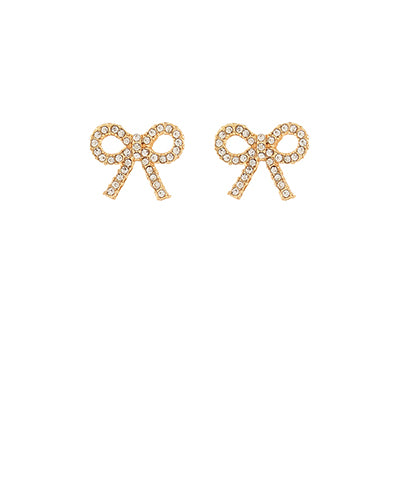 Paved Cry/Pearl Ribbon Post Earrings
