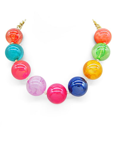 Acrylic Bic Ball Beads Necklace