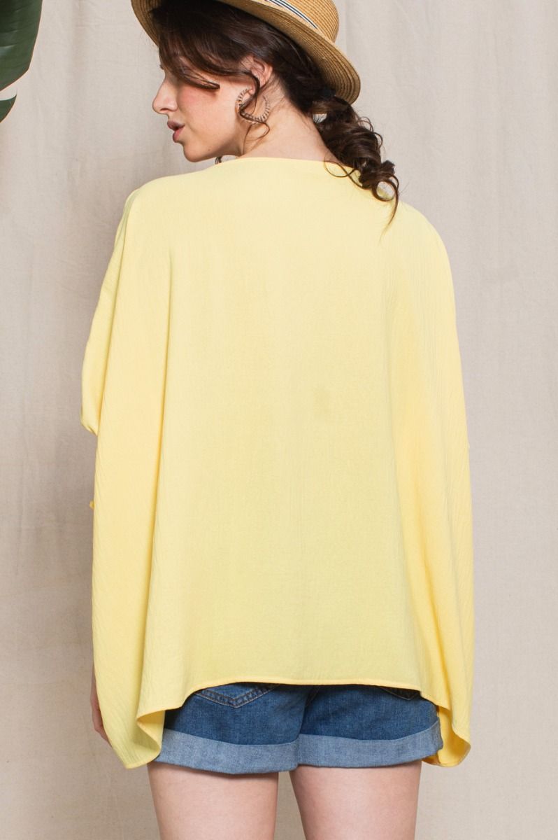 Yellow Smocked Sleeve Blouse