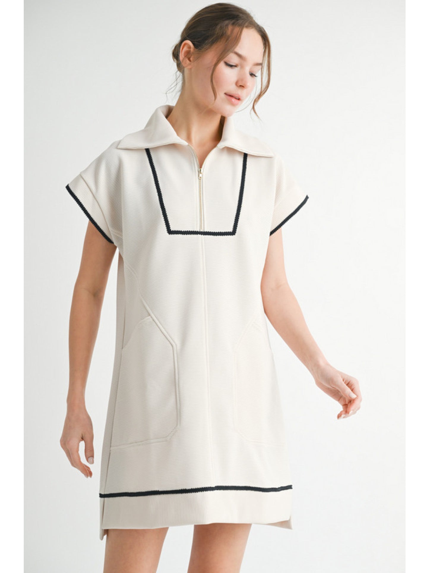 Cream Textured Dress