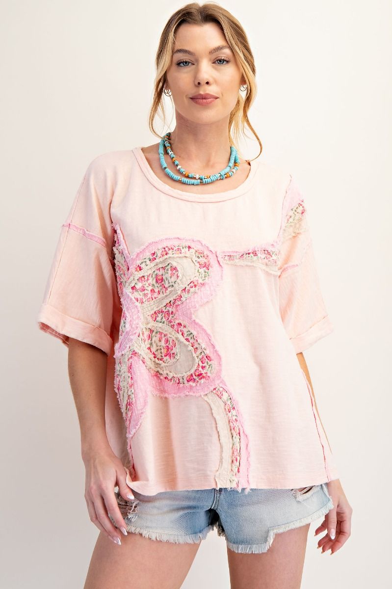 Pink Petal & Patchwork Tee