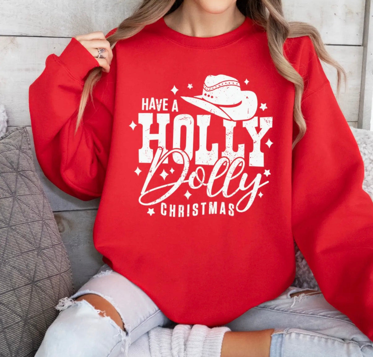PREORDER: Have A Holly Dolly Christmas Crewneck Sweatshirt (3 color options)