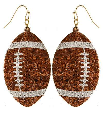 Glitter Football Earrings