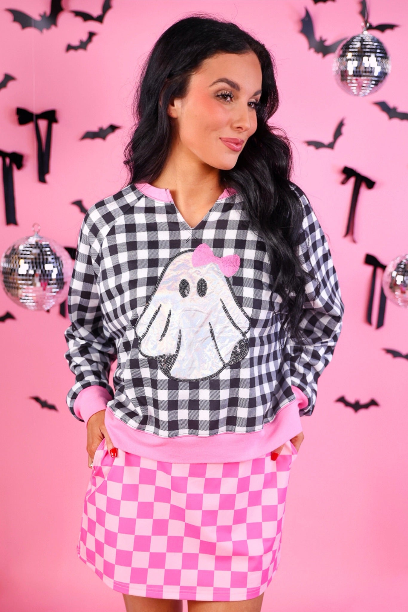 PREORDER- Bubblegum Checkered Skort