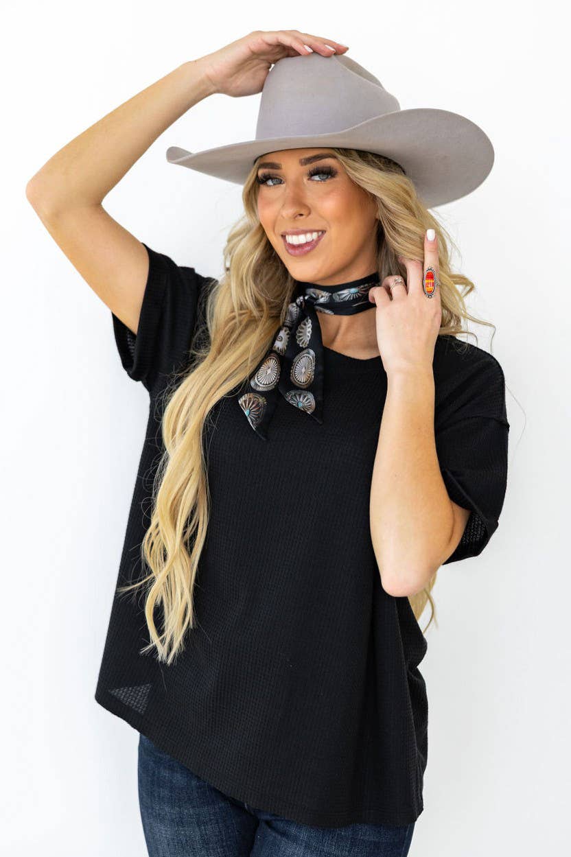 Black Casual Knit Dolman Top