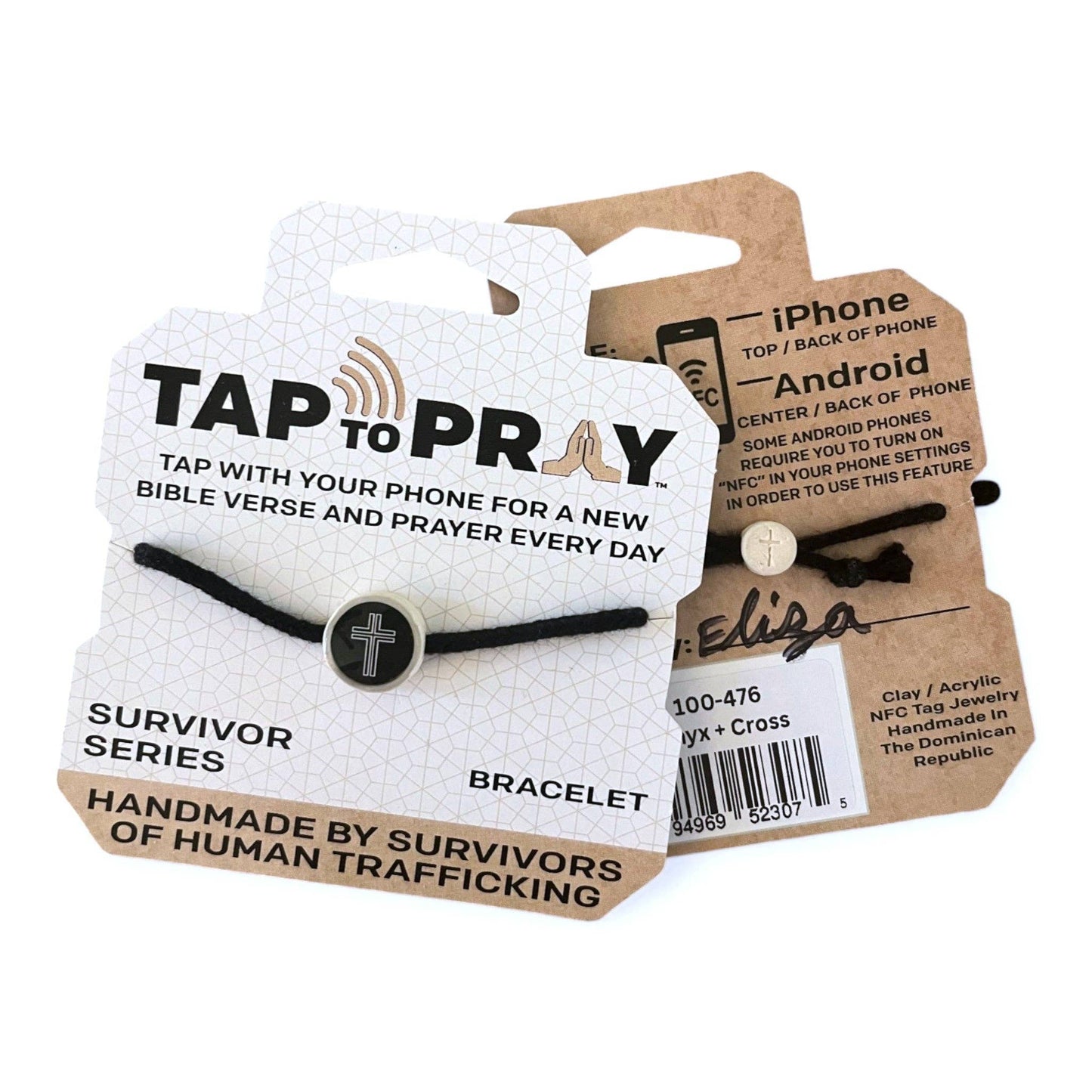 Tap To Pray® Survivor Series Bracelet: 14K Gold-Plated + Vanilla Cross