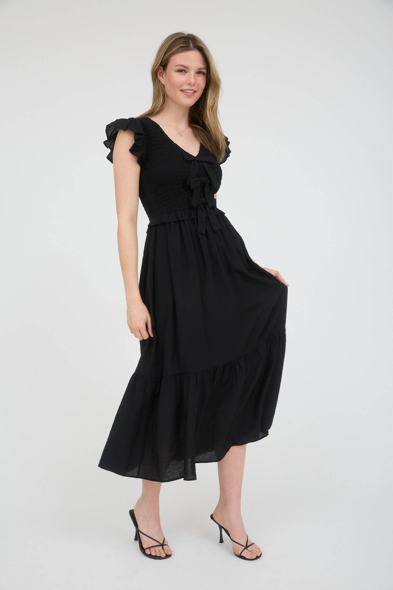 Midnight Muse Bow-Front Dress