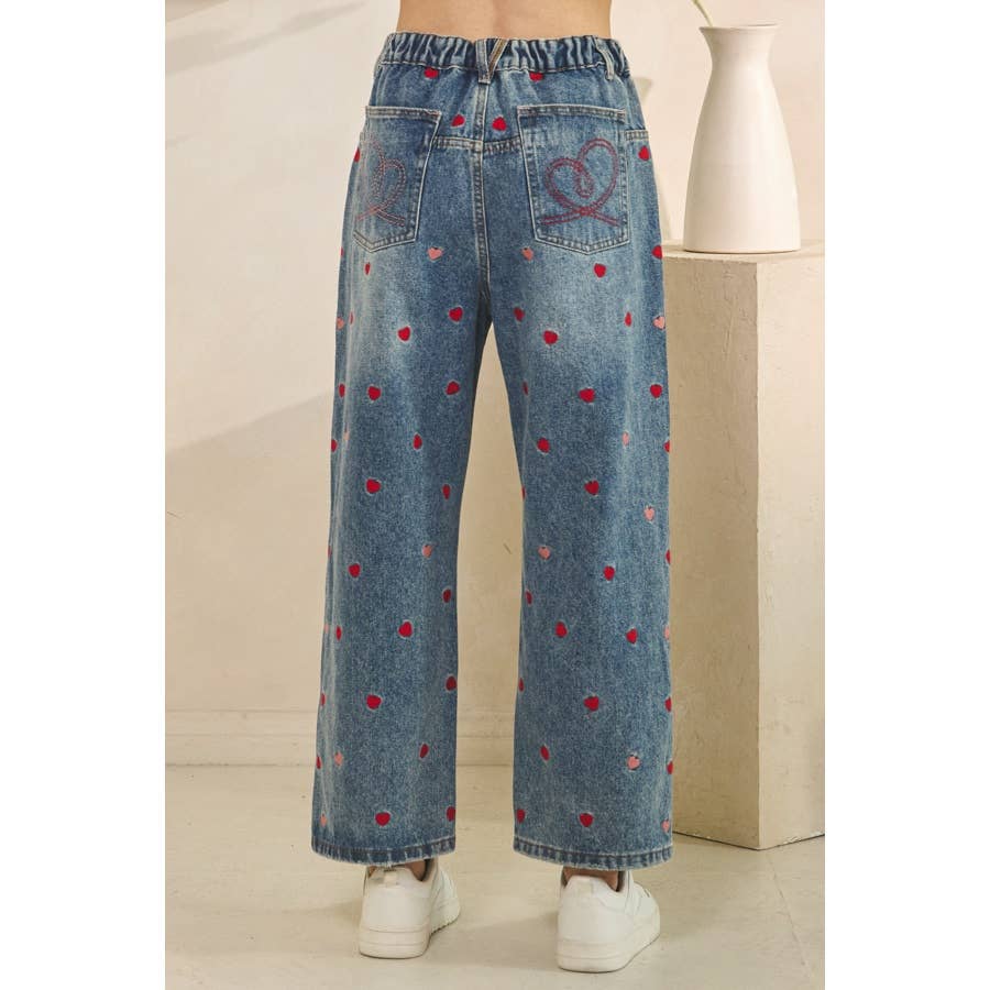 Oli + Hali Embroidered Heart Jeans