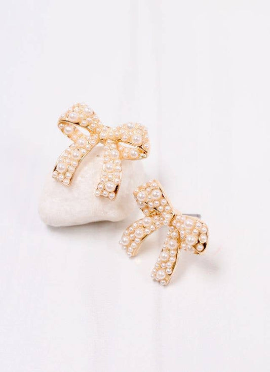 Paige Pearl Bow Earrings