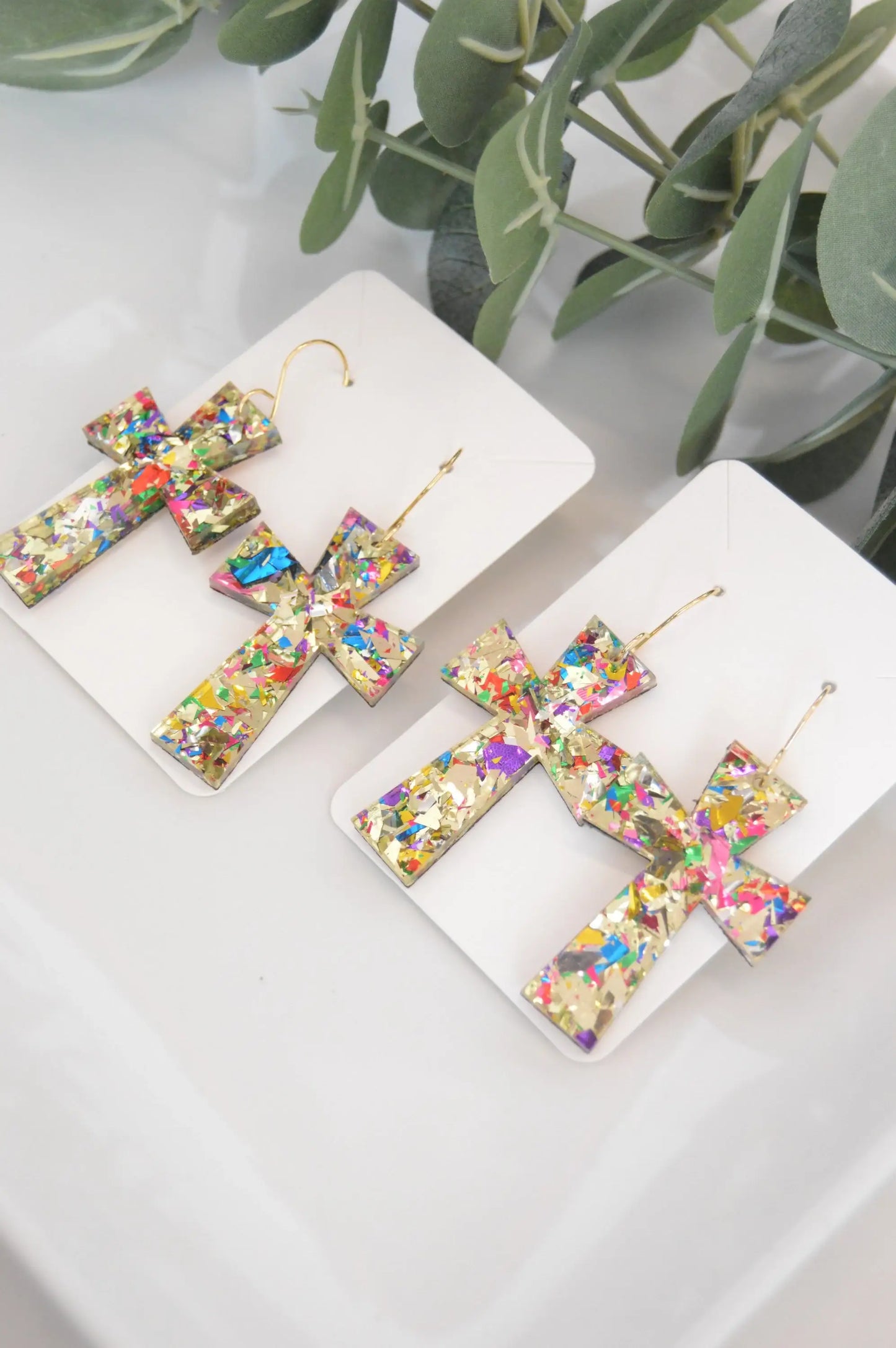 Cross Confetti Earrings